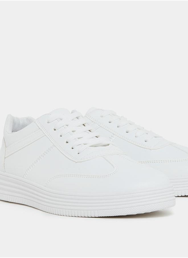 Styli - Stitch Detail Lace Up Sneakers - Image 1