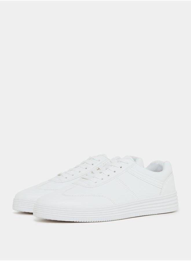 Styli - Stitch Detail Lace Up Sneakers - Image 1