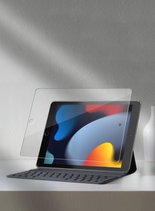 واقي شاشة من الزجاج المقوى المقاوم للضوء الأزرق الفاخر لجهاز Apple iPad 10.2 2021 الجيل التاسع شفاف - view 2