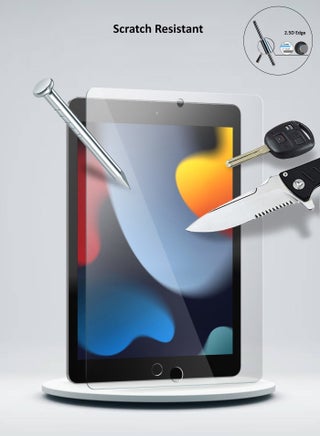 واقي شاشة من الزجاج المقوى المقاوم للضوء الأزرق الفاخر لجهاز Apple iPad 10.2 2021 الجيل التاسع شفاف - view 3