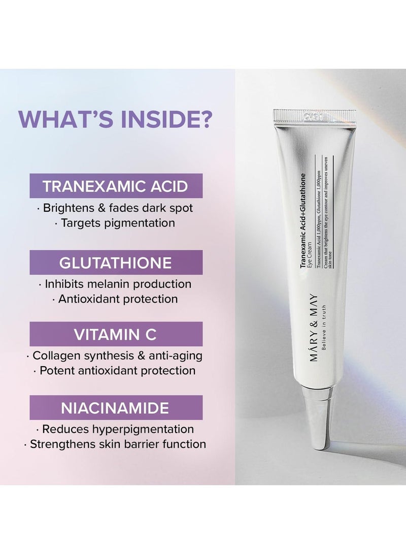 MARY & MAY Tranexamic Acid + Glutathion Eye Cream - 30ml - Image 4