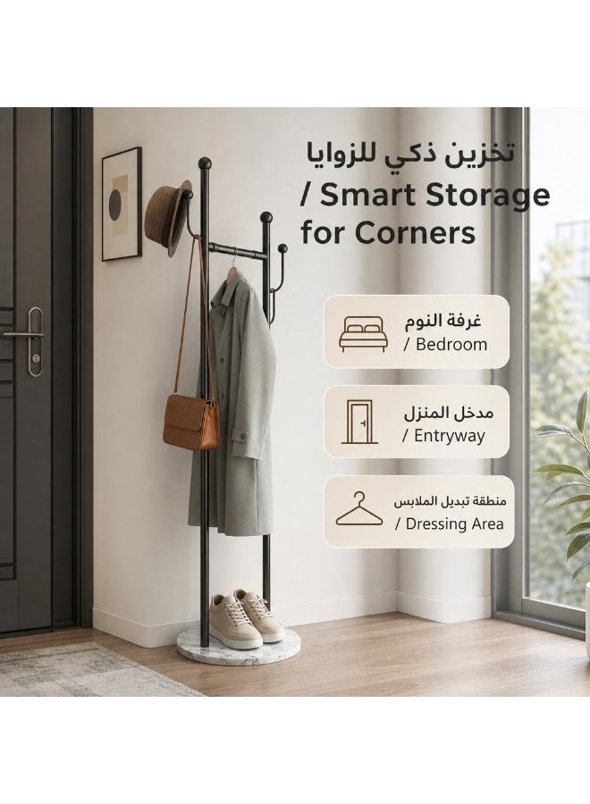 هيكسدريم رف ملابس معدني عصري قائم بذاته، رف معاطف، حامل متعدد الخطافات، منظم ملابس متين للمدخل وغرفة النوم وغرفة المعيشة - Image 5