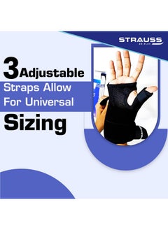 STRAUSS STRAUSS Thumb Support with Wrist Wrap | Thumb Support for Pain Relief, Sprains, Strains, Tendonitis, Soft Tissue Injuries, Carpal Tunnel & Trigger Thumb Immobilizer | Universal Size ,[Fits for Both Hands](Black)  - Image 5