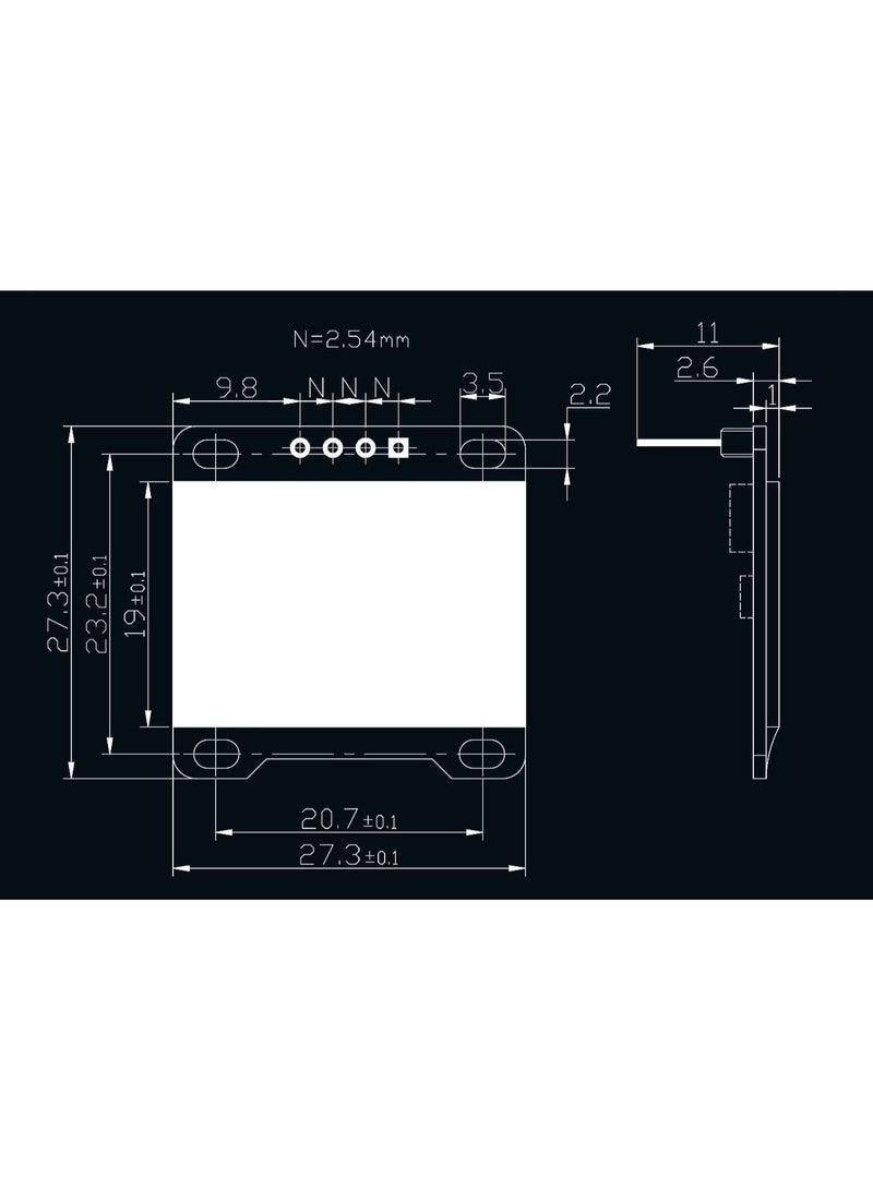 Chabeia 1 Pcs 0.96 Inch OLED I2C IIC Display Module, 128x64 Pixel SSD1315 Mini Self-Luminous, OLED Screen Board Compatible with Arduino (Blue) - Image 4