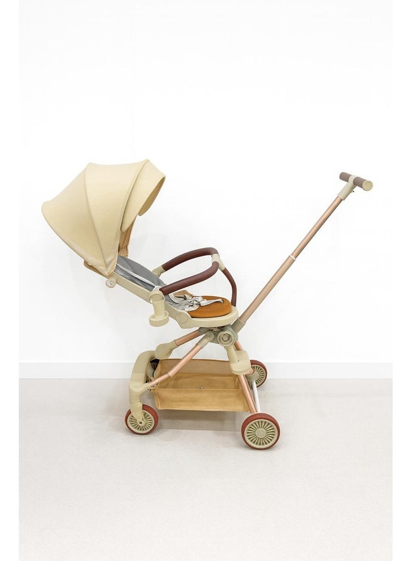 ضحكة  عربة أطفال فاخرة 3 في 1 - خفيفة الوزن، مقعد بوجهين، قابلة للطي بيد واحدة - نظام سفر للمواليد والأطفال - Image 2