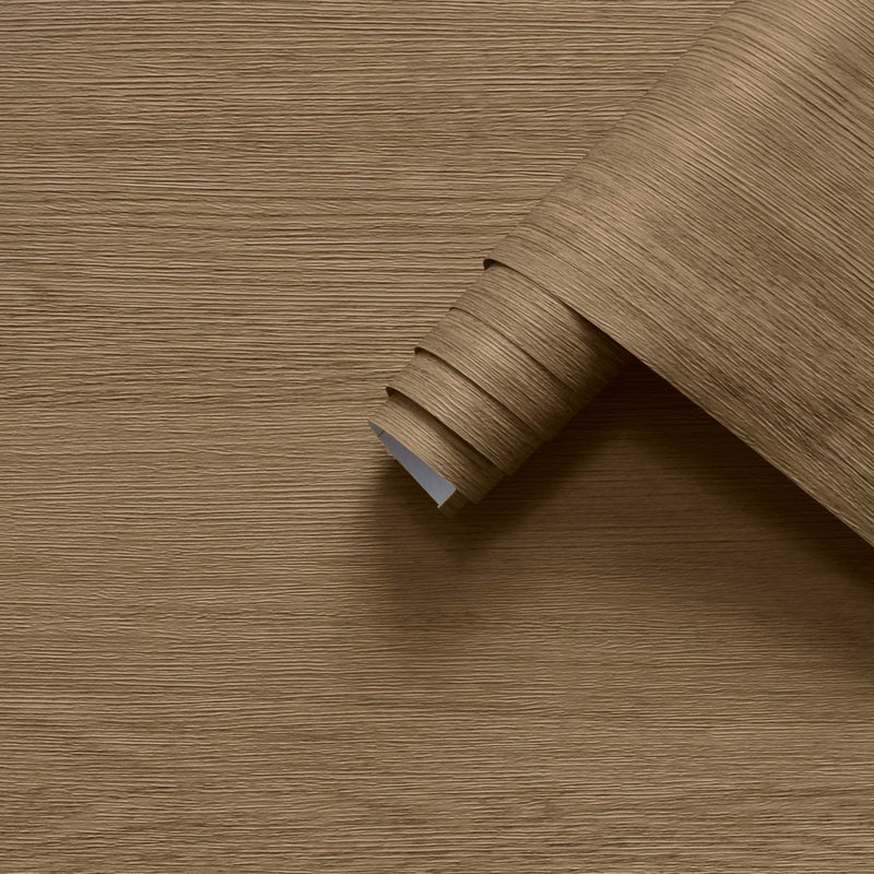 HOLOMEY Grasscloth Wallpaper Peel and Stick Tan Texture Wallpaper for Bedroom Bathroom Waterproof Removable Self-Adhesive Wall Paper Vintage Grass Cloth Contact Paper for Cabinets Drawers 16x354 inch - Image 1
