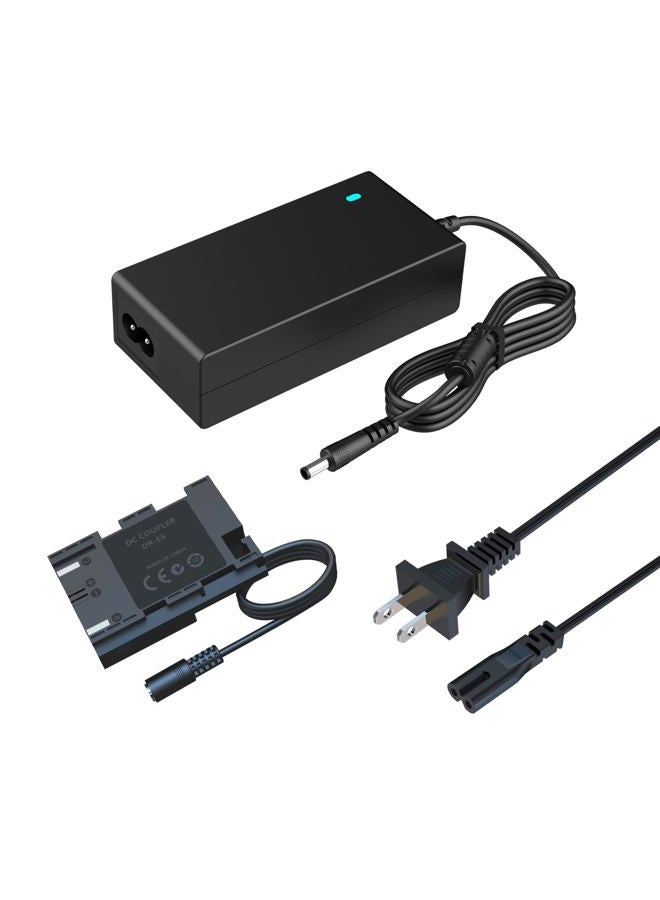 HY1C ACK-E6 AC Power Adapter LP-E6/LPE6N/LPE6NH Dummy Battery Kit for Canon EOS R, R5, R6, R7, 5D Mark III IV, 6D, 7D, R6 5D 6D 7D Mark II, 90D 80D 70D Cameras. - Image 1
