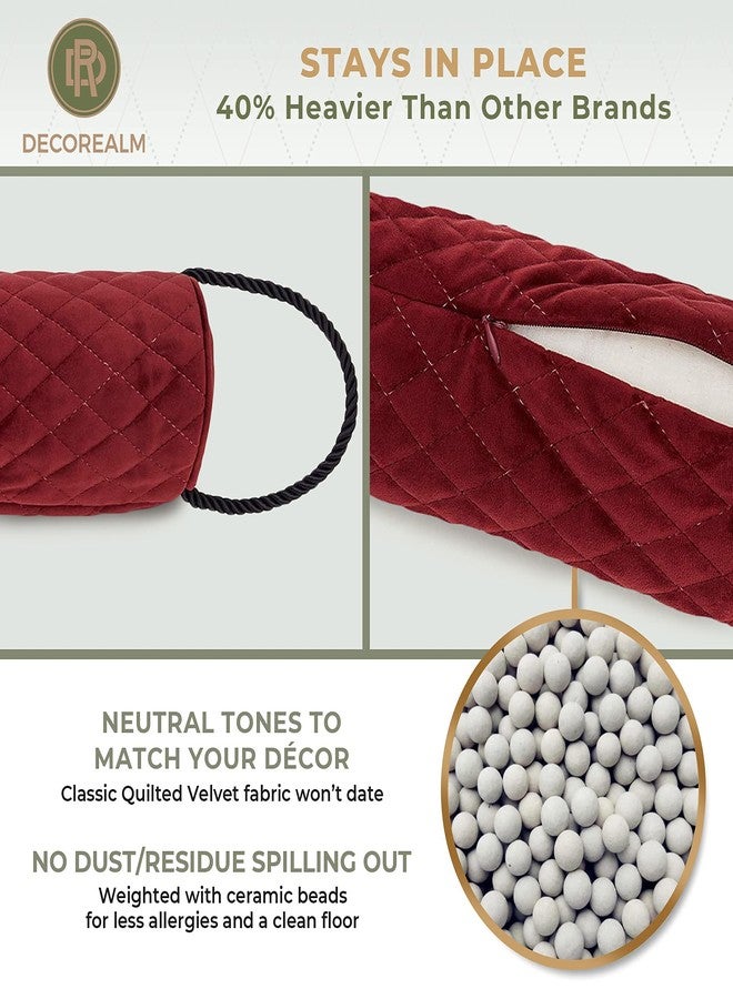 DECOREALM Decorative Door Draft Stopper - Heavy Duty, Fabric, Red, 3.5 lbs, 36” - Air, Light, and Smoke Blocker for Home Windows - Image 5