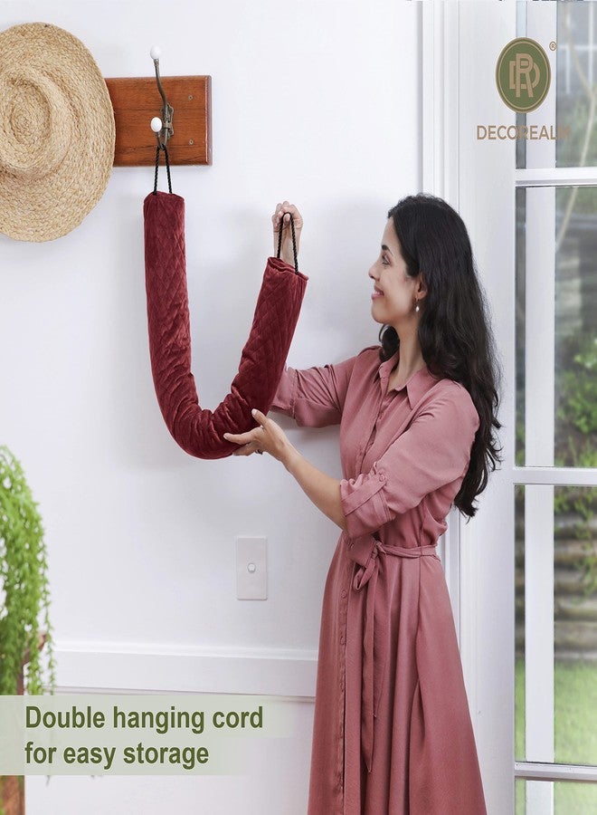 DECOREALM Decorative Door Draft Stopper - Heavy Duty, Fabric, Red, 3.5 lbs, 36” - Air, Light, and Smoke Blocker for Home Windows - Image 3