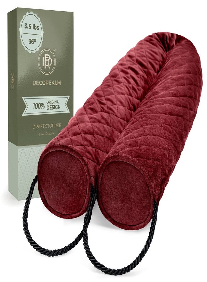 DECOREALM Decorative Door Draft Stopper - Heavy Duty, Fabric, Red, 3.5 lbs, 36” - Air, Light, and Smoke Blocker for Home Windows - Image 1