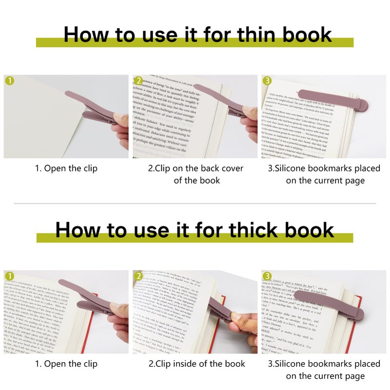 SMUK 3pcs Automatic Bookmark, Silicone Book Marks for Reading Women, Men, Kids, Book Lovers, Cute Unique Book Markers for Reading, Reading Accessories Gifts for Book Lovers - Image 4