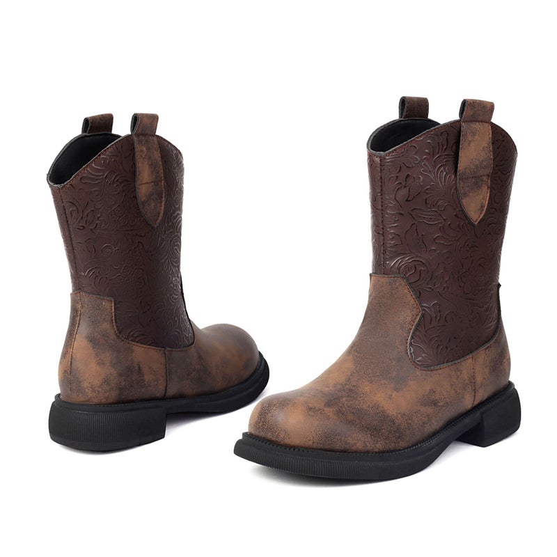 2024 Wish Casual Low-Heeled Western Boots 40-43 Round Head One Pedal Low-Heeled Women'S Boots - Image 1