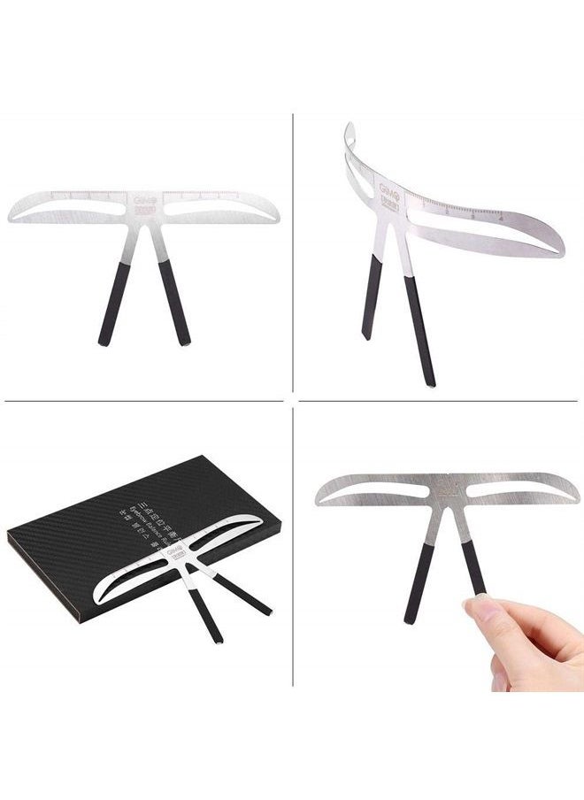 Eyebrow Ruler, Eyebrow Makeup Stencil Shaper Permanent Makeup Tattoo Eyebrow Measure Ruler Three-Point Positioning Ruler Symmetrical Balance Grooming Stencil Tool (Akinami Eyebrow)
