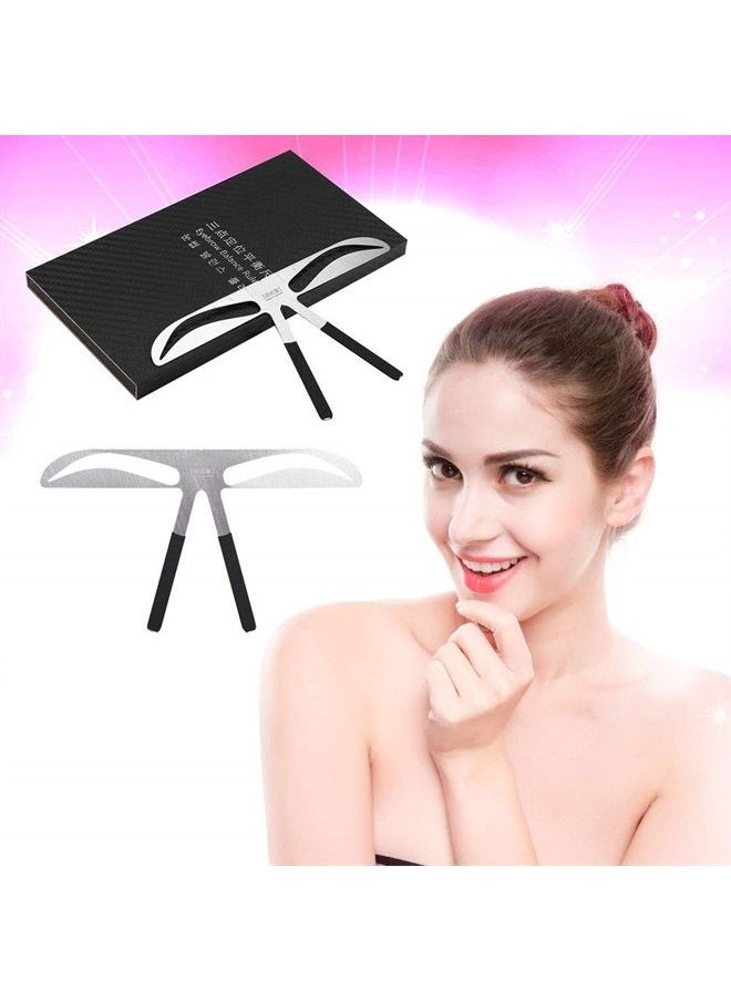 Eyebrow Ruler, Eyebrow Makeup Stencil Shaper Permanent Makeup Tattoo Eyebrow Measure Ruler Three-Point Positioning Ruler Symmetrical Balance Grooming Stencil Tool (Akinami Eyebrow)