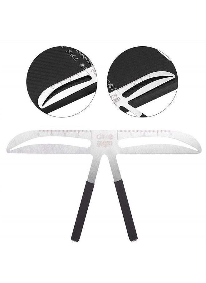 Eyebrow Ruler, Eyebrow Makeup Stencil Shaper Permanent Makeup Tattoo Eyebrow Measure Ruler Three-Point Positioning Ruler Symmetrical Balance Grooming Stencil Tool (Akinami Eyebrow)