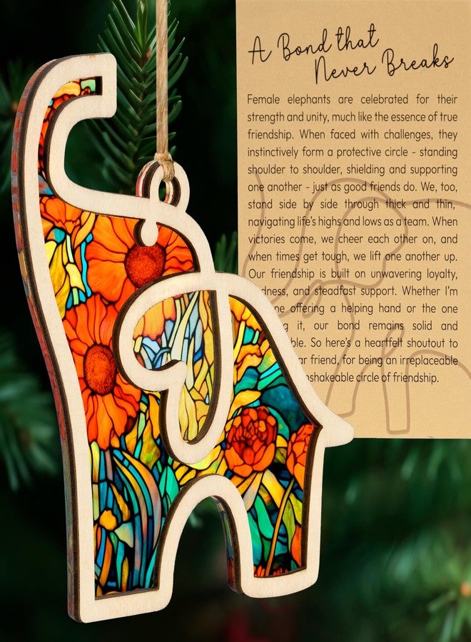 Sensemory Friendship Elephant Suncatcher Acrylic Ornament with Story Card| Sisterhood Elephant Ornament for Women Tribe, Friendship Gifts for Best Friends and Sisters, Unique Elephant Ornament for Special Bond - Image 5
