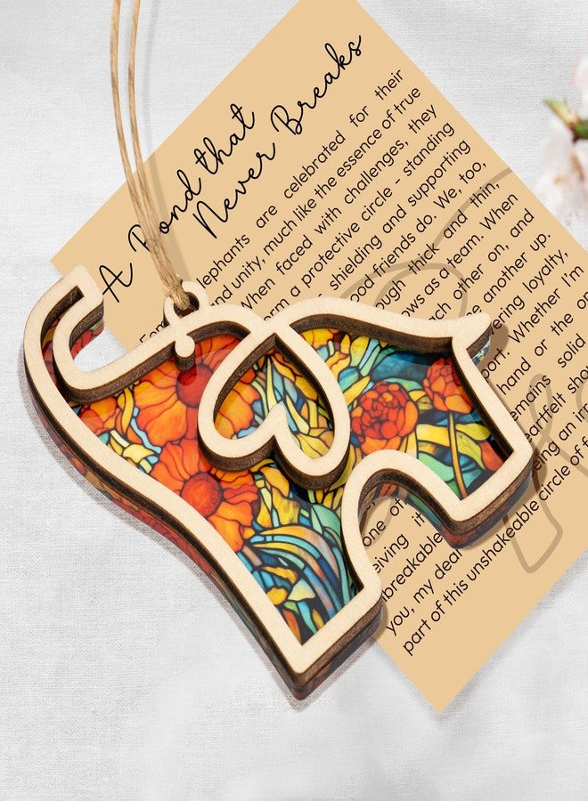 Sensemory Friendship Elephant Suncatcher Acrylic Ornament with Story Card| Sisterhood Elephant Ornament for Women Tribe, Friendship Gifts for Best Friends and Sisters, Unique Elephant Ornament for Special Bond - Image 3