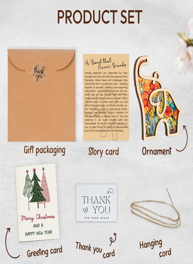 Sensemory Friendship Elephant Suncatcher Acrylic Ornament with Story Card| Sisterhood Elephant Ornament for Women Tribe, Friendship Gifts for Best Friends and Sisters, Unique Elephant Ornament for Special Bond - Image 4