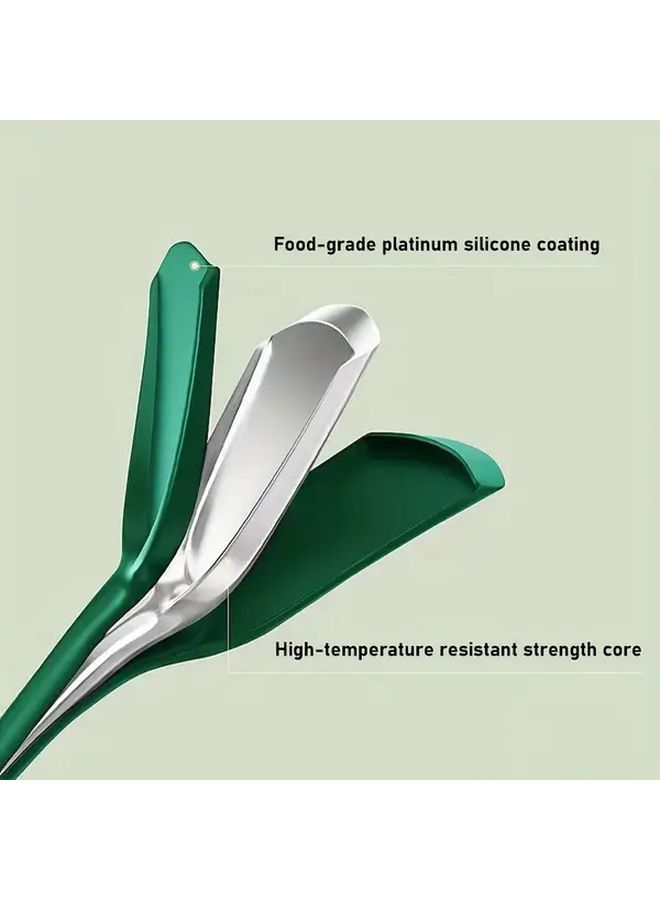 Black Silicone Kitchen Cooking Set 5pcs One Piece Design Heat Resistant Easy Clean Includes Spatula Soup Ladle For Meal Prep - Image 4
