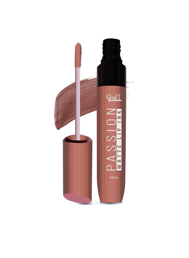 Glam 21 Glam21 Passion Matte Lip Ink | Upto 12-Hour Color Stay | Lightweight & Comfortable | Non-Sticky And Non-Drying - 17 Milky Nude,6gm - Image 1