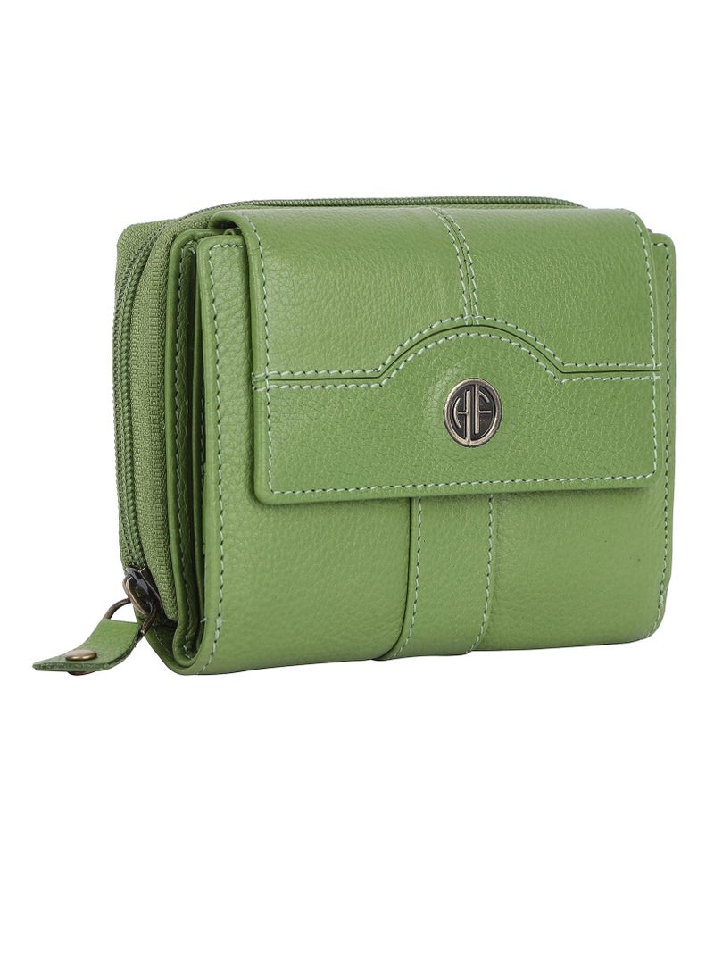 HAMMONDS FLYCATCHER Leather Ladies Wallet - Emerald Green - 14 Card Slots - RFID Protection - 3 ID Card Slots - Women's Wallet - Button Closure -Daily Use, Women Money Purse | LW5003_PRT_GRN | S3NZ  - Image 5