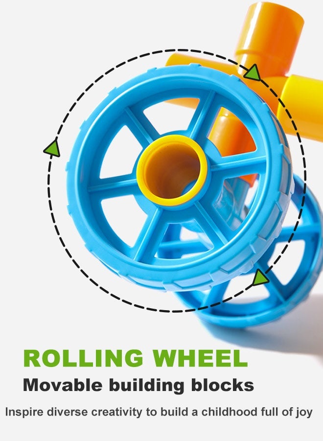 جساي تويز 156 قطعة أنابيب جذعية عملاقة أنابيب بلاستيكية مجموعة البناء لعبة أنابيب أنبوبية متعددة الألوان مونتيسوري كتلة أنابيب المياه - Image 4