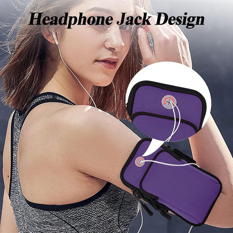 MOVOYEE Phone Holder for Running Armband,2 Pack Cell Phone Crossbody Bags for Women Kids,iPhone 16 16e 15 14 13 12 11 Pro Max Xs Xr X Plus Mini Galaxy Ultra S25 Note Key Pouch Workout Sports Arm Band - Image 5