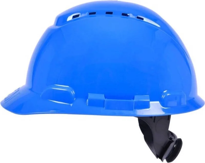 3M ™ H-700N-BB Hard Hat, Latch, Ventilated, Plastic Sweatband Helmet / Blue