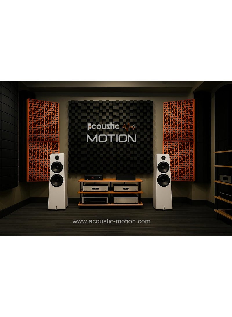 Acoustic Motion Acoustic Bass Trap Absorption-Diffusion-Reflection-Soundproofing-For corners FLORIX design acoustic panel,size 60x30x30 cm for Home Studio,Recording Insulation Low to High Frequency wood+Foam,Brown - Image 3