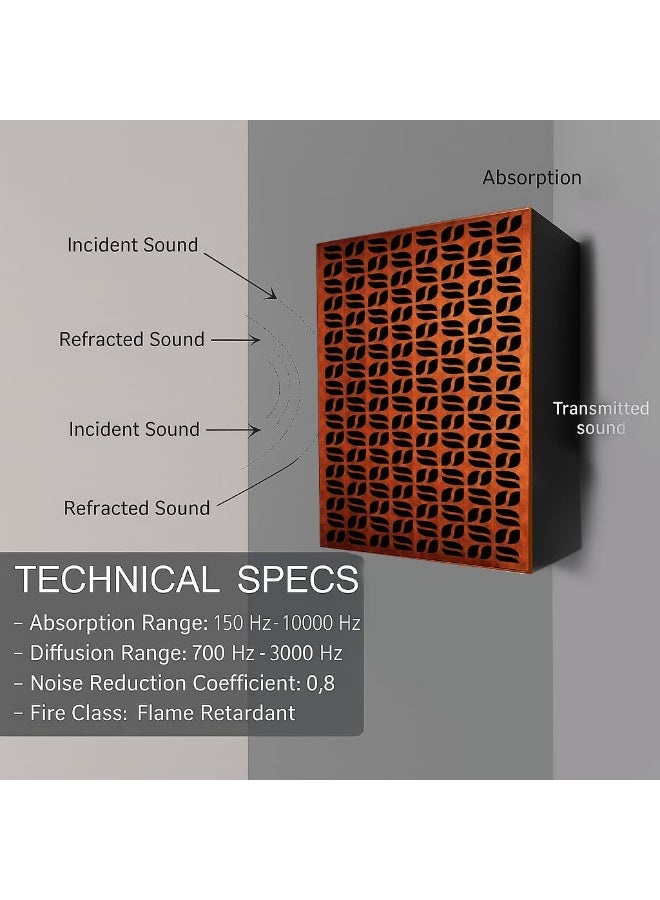 Acoustic Motion Acoustic Bass Trap Absorption-Diffusion-Reflection-Soundproofing-For corners FLORIX design acoustic panel,size 60x30x30 cm for Home Studio,Recording Insulation Low to High Frequency wood+Foam,Brown - Image 2