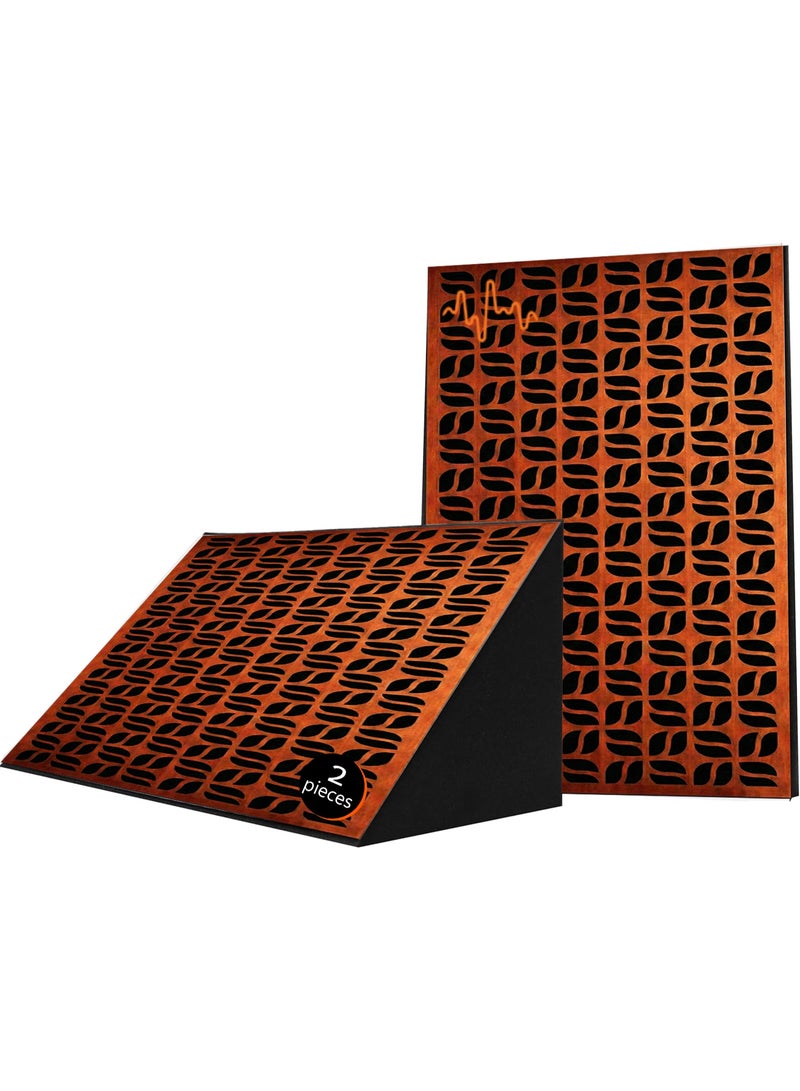 Acoustic Motion Acoustic Bass Trap Absorption-Diffusion-Reflection-Soundproofing-For corners FLORIX design acoustic panel,size 60x30x30 cm for Home Studio,Recording Insulation Low to High Frequency wood+Foam,Brown - Image 1