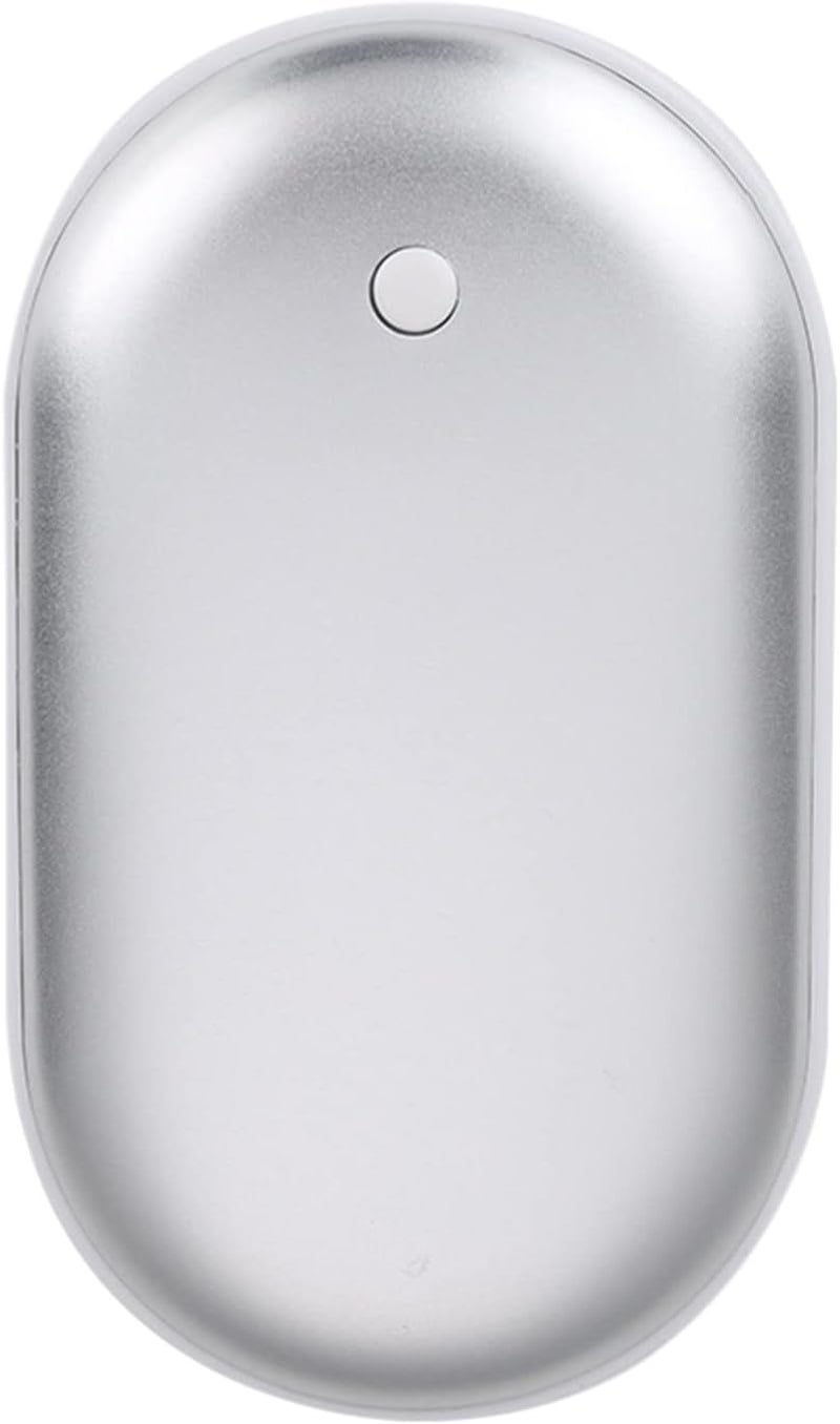 ويوبلز مدفأة يدوية قابلة لإعادة الشحن، مدفأة يدوية قابلة لإعادة الاستخدام عبر منفذ USB، بنك طاقة 5000 مللي أمبير، مدفأة يدوية كهربائية محمولة سريعة التسخين، تصل درجة حرارتها إلى 50 درجة مئوية، بنك طاقة محمول، هدية شتوية مثالية للنساء والرجال (فضي) - Image 1