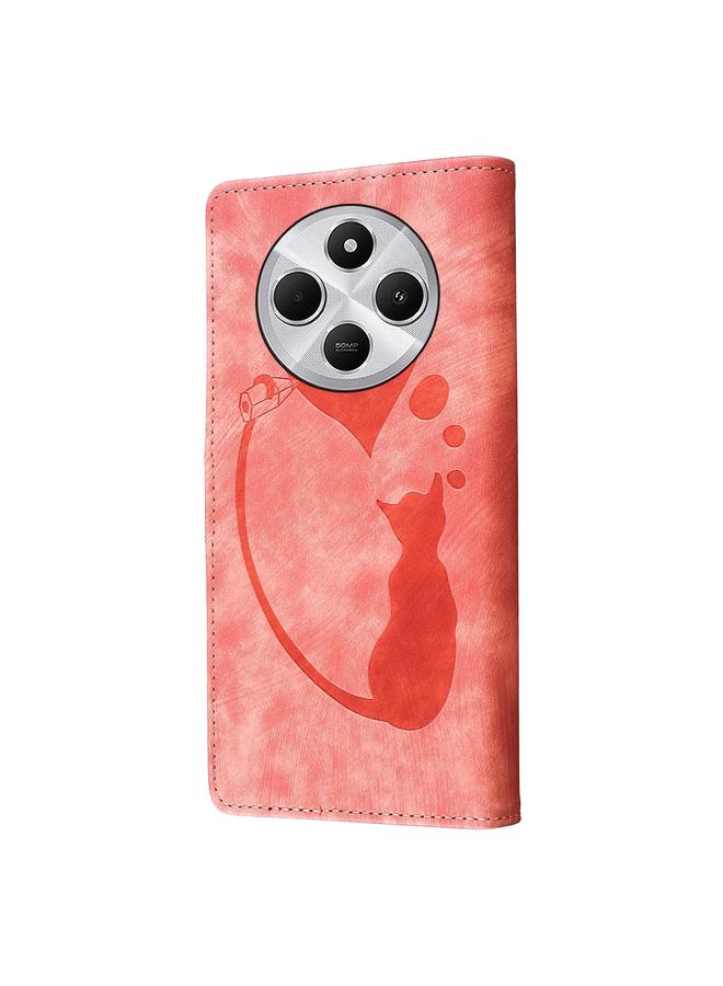S-TOP Case For Redmi 14C 4G Pen Heart Cat Embossed Leather Phone Case - Image 3