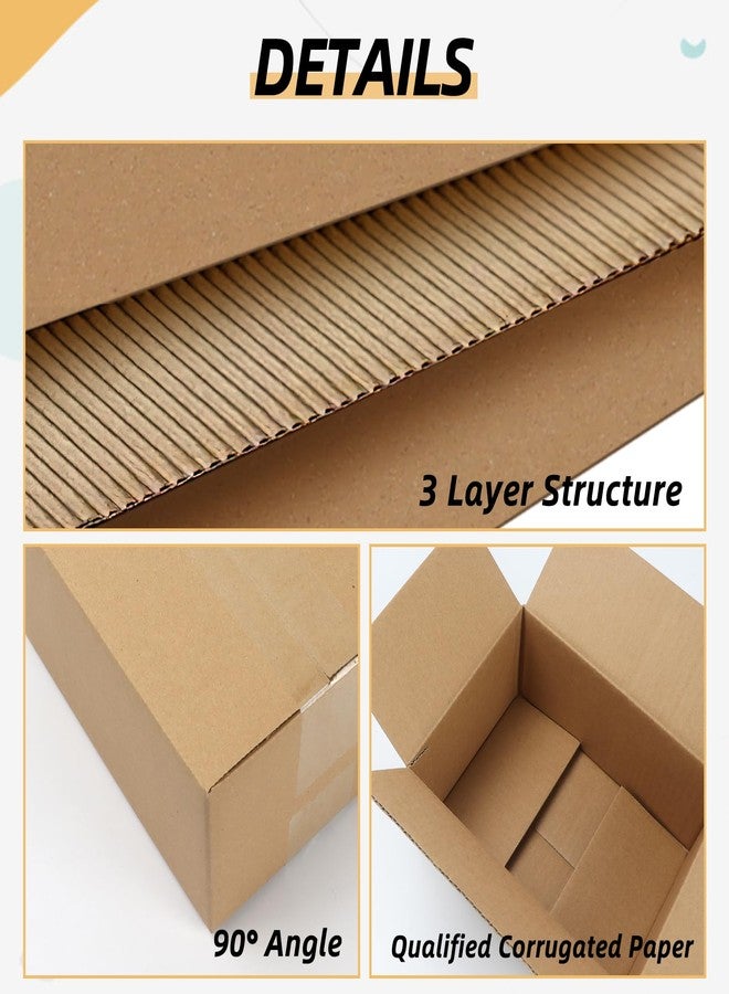 ZBEIVAN Shipping Boxes Mailers 6x6x6 inches Corrugated Cardboard Small Packing Kraft Moving Mailing Box, Pack of 6 - Image 3