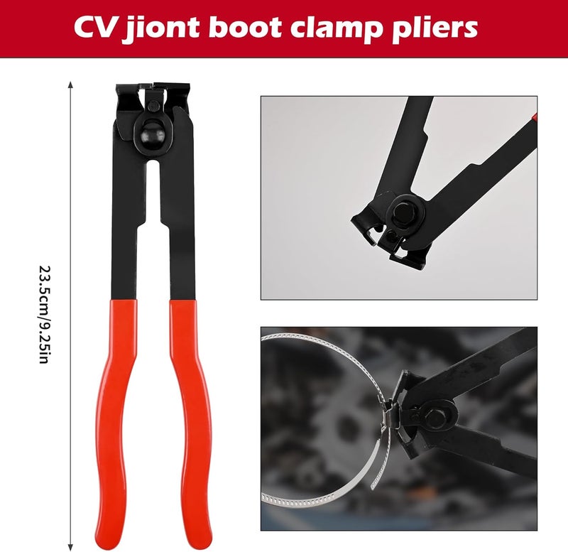 TOOLEAGUE 9Pcs Fuel Line Disconnect Pliers Set,9" Fuel Filter Caliper, Removal/CV Joint Boot Clamp/Flat Hose Clamp/30 Degree Disconnect Pliers Set for Auto Maintenance with Storage Case - Image 3