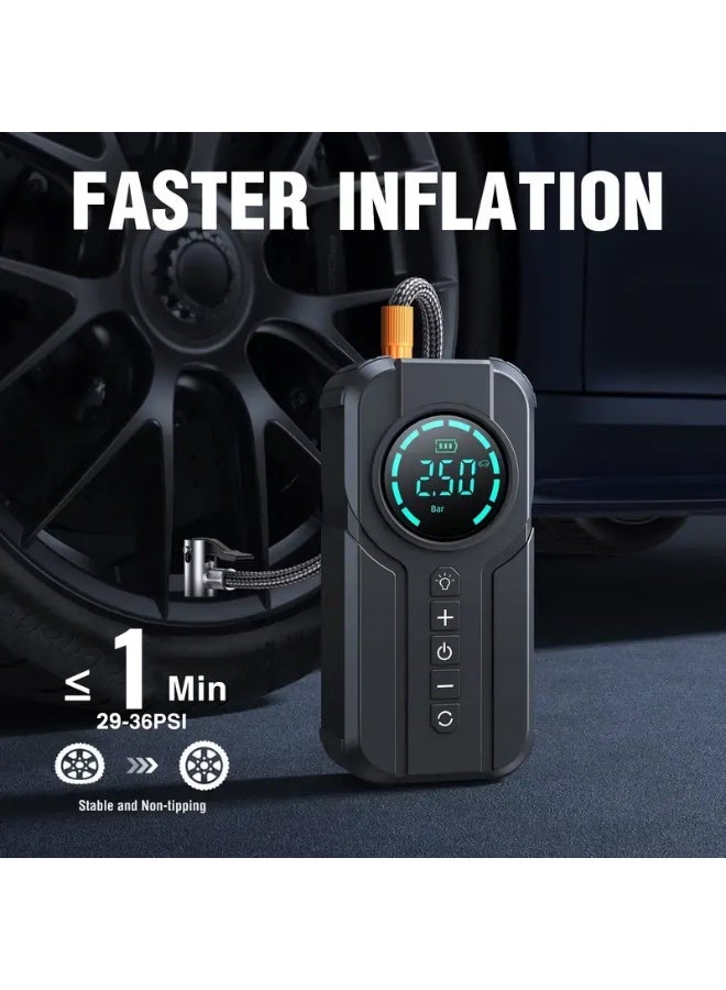 Generic Portable Car Jump Starter with Air Compressor, 2000A 150PSI Jumpe Starter Battery Pack, 12V Car Battery Booster Jump Box with Display Screen LED Light and 4 Pumping Modes  - Image 4