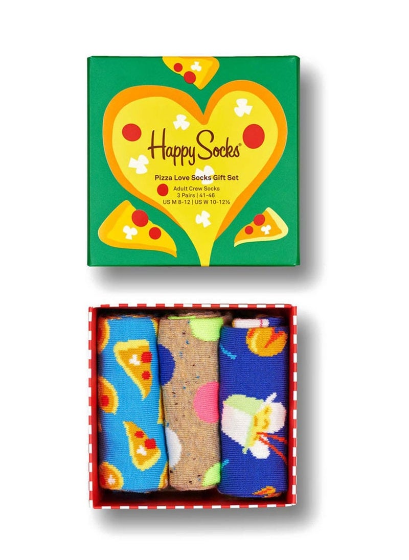 Happy Socks 3-Pack Pizza Love Socks Gift Set