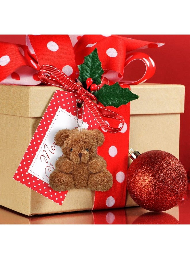 Aoriher 6 Pieces Mini Bear Plush Stuffed 4 Inch Small Bear Bulk Animal Toys For Baby Shower Party Favors Tiny Soft Bear Doll Gifts For Graduation Keychain Bag Charm Supplies (Brown) - Image 2