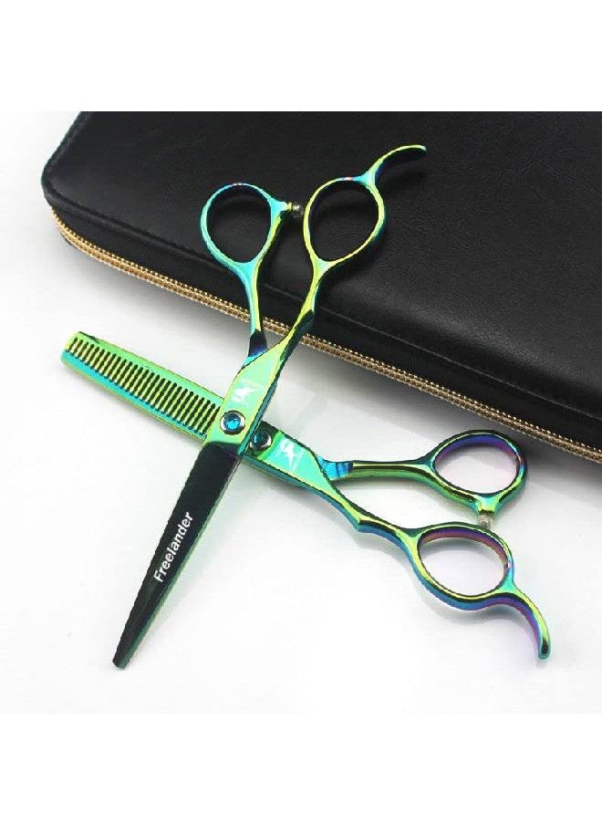 Freelander - 6.0 Inch Lefthanded Professional Hair Scissors Straight & Thinning Barber Shears Japan 440C Steel For Lefthanded Hairdresser - Image 1