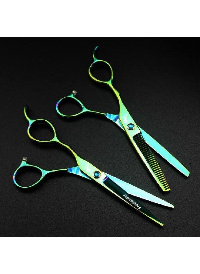 Freelander - 6.0 Inch Lefthanded Professional Hair Scissors Straight & Thinning Barber Shears Japan 440C Steel For Lefthanded Hairdresser - Image 1