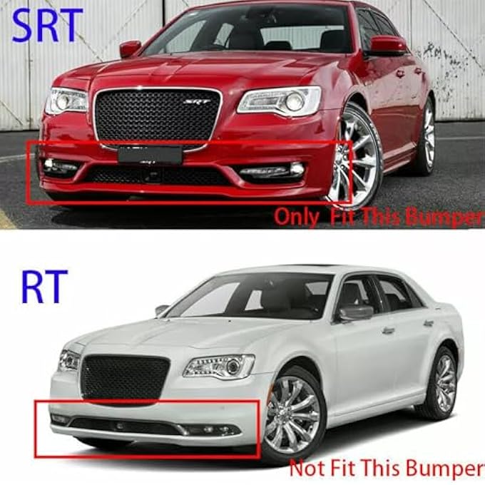 SKKYORO موزع شفاه الصدام الأمامي 3 قطع طراز V3 متوافق مع كرايسلر 300 C S Touring SRT 2015-2023 (طباعة ألياف الكربون) - Image 2