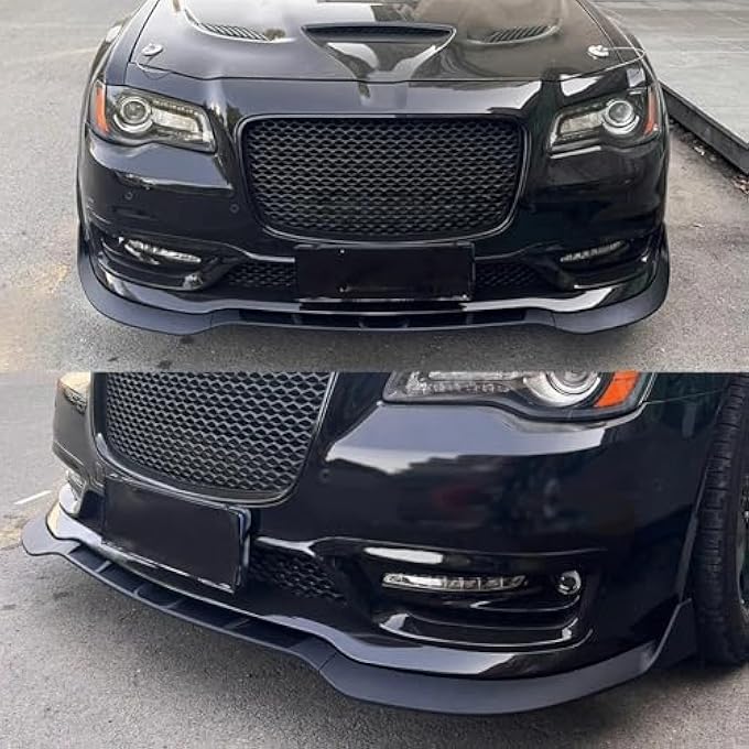 SKKYORO موزع شفاه الصدام الأمامي 3 قطع طراز V3 متوافق مع كرايسلر 300 C S Touring SRT 2015-2023 (طباعة ألياف الكربون) - Image 3