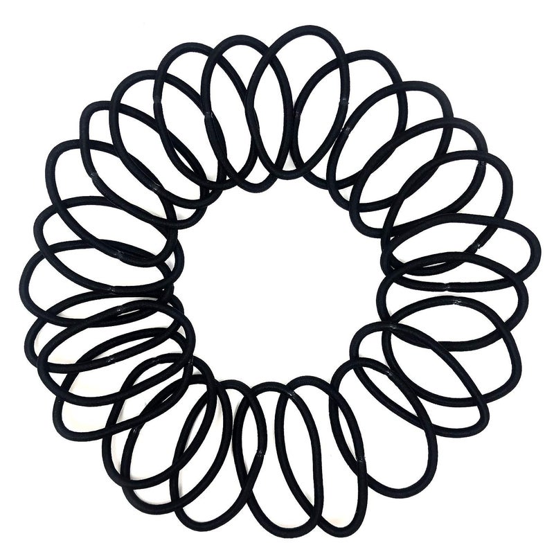 Scunci Thick Hair Black Elastics, All day strong hold No-Damage, 5mm thickness, 24-Pieces per pack (2-Pack) - Image 2