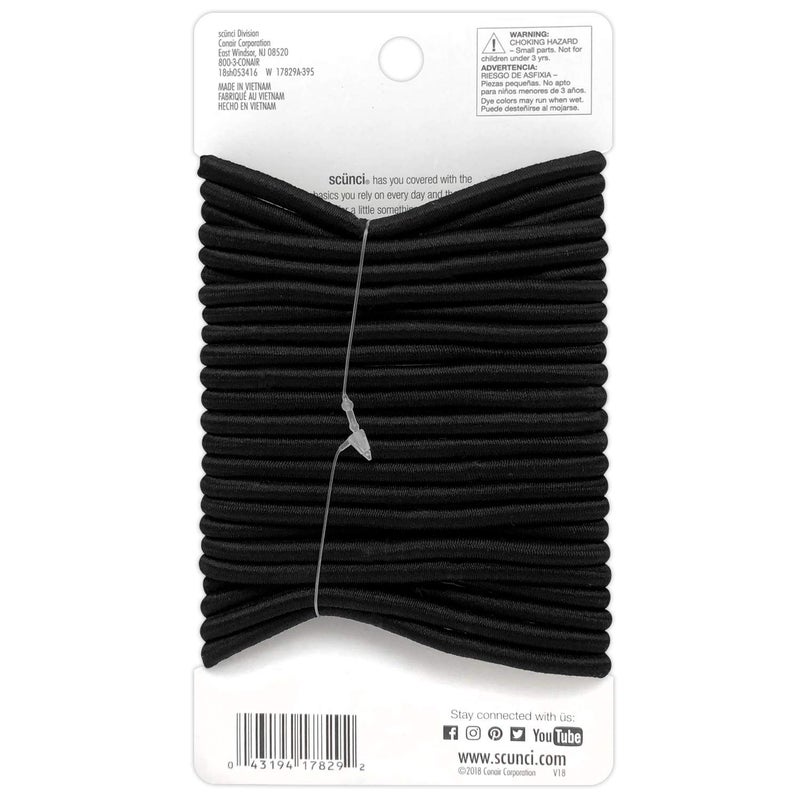 Scunci Thick Hair Black Elastics, All day strong hold No-Damage, 5mm thickness, 24-Pieces per pack (2-Pack) - Image 4