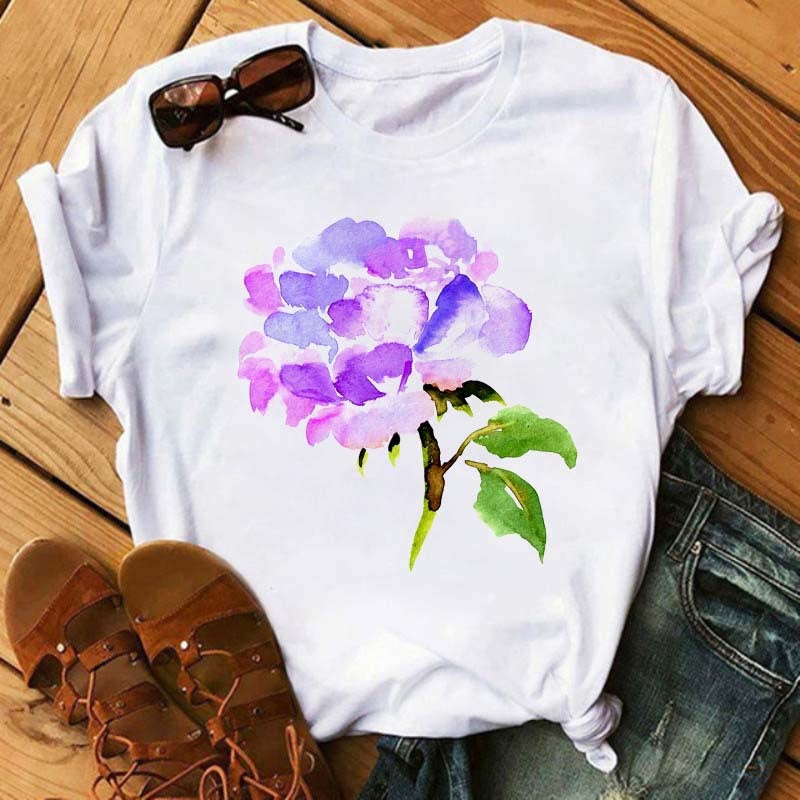 [Same Day Delivery] Cross-Border Supply T-Shirt Printed T-Shirt Women's Short-Sleeved Women's Clothing - Image 5