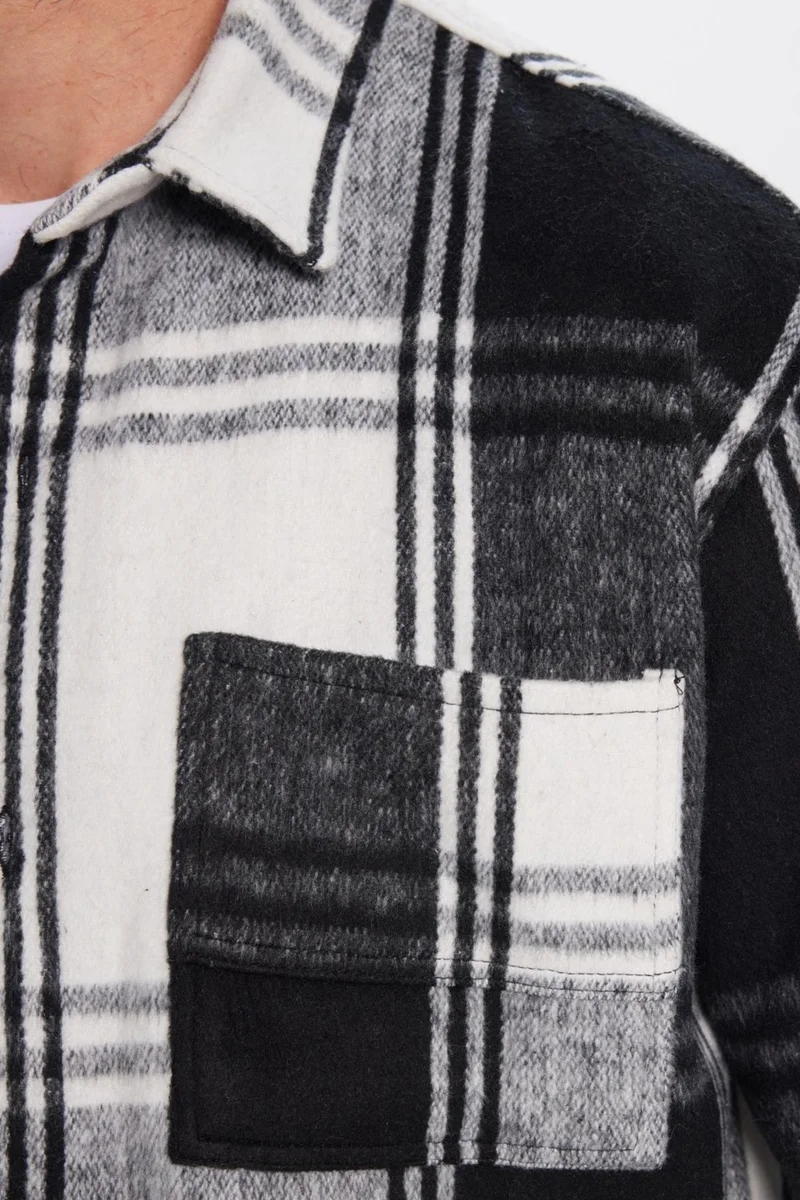 Tudors Men's Relax Fit Casual Cut Lumberjack Double Pocket Checkered Winter Shirt