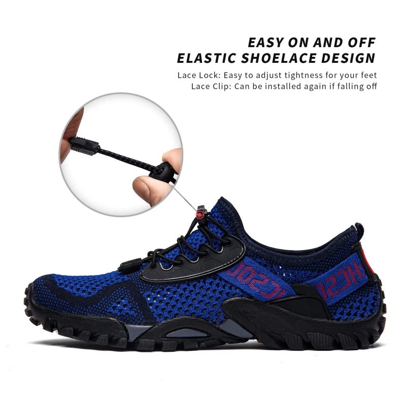 SOBASO Water Shoes Women Men Slip on Beach Swim Aqua Shoes for Water Sport Hiking Pool Diving Driving Boating Navy Black - Image 4