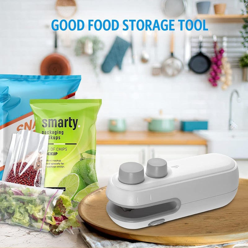 Orrda Vacuum Sealer Machine for Food Packaging Plastic Portable 2in1 USB Rechargeable Mini Magnetic Heat Sealing and Cutting Vecuum Bag Sealer Machine Multicolor - Image 3