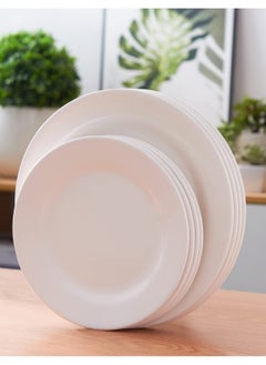 12 Piece White Melamine Plates Set 10 inch