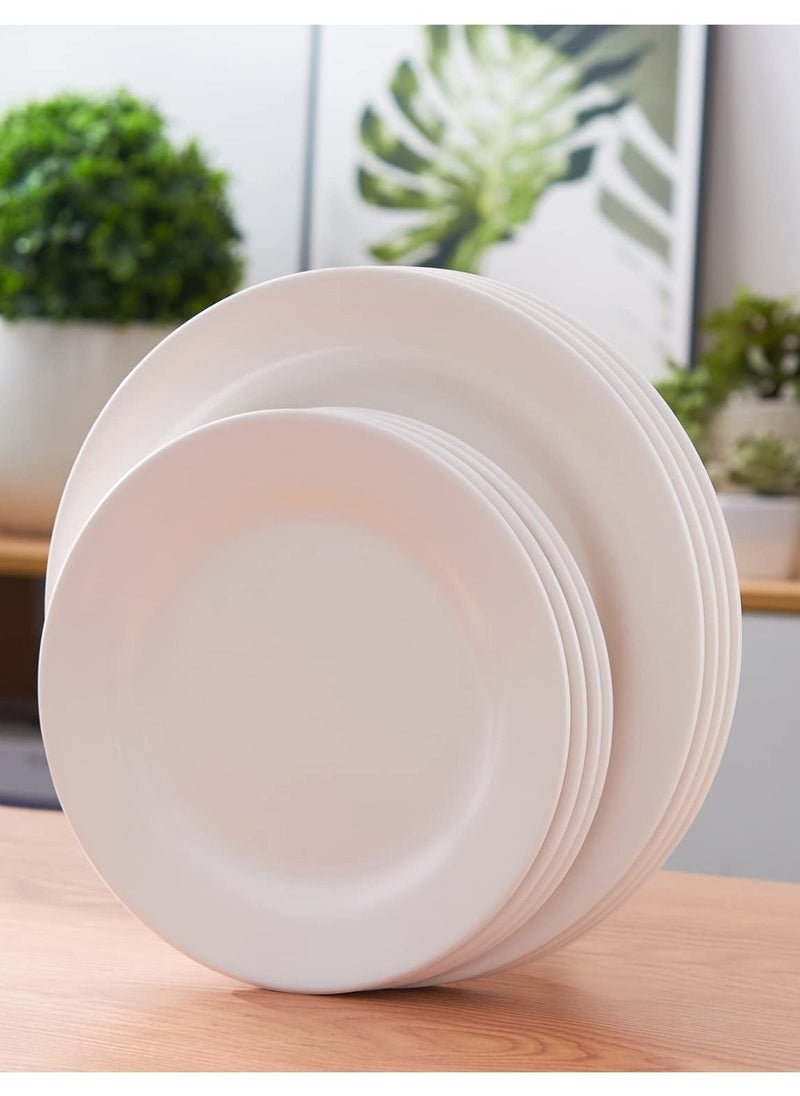 Alsaif - 12 Piece White Melamine Plates Set 10 inch - Image 1